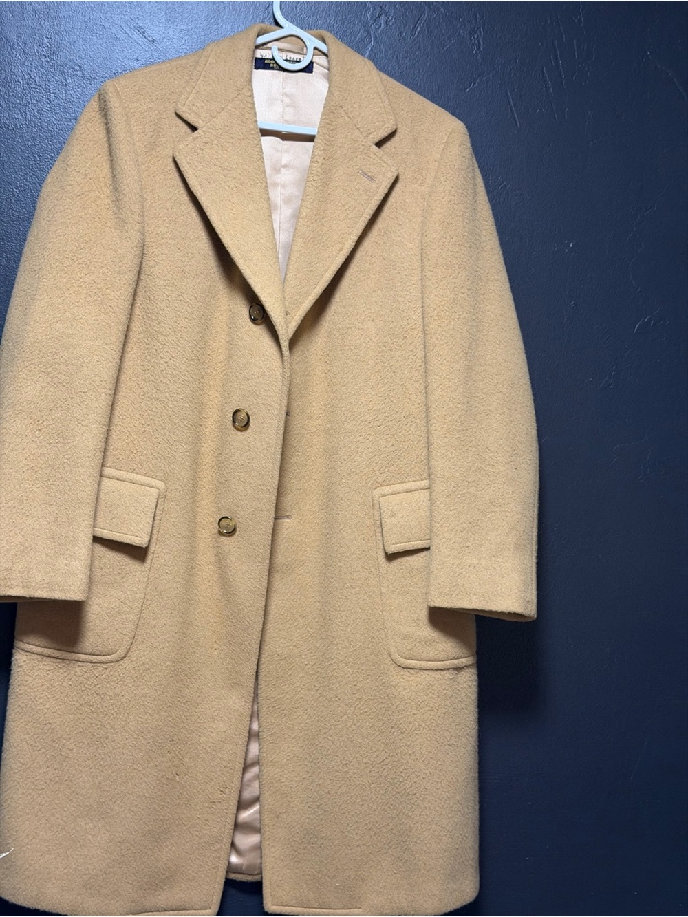 Vintage Men Brooks Brothers Camel color coat Wool/Cashmere Blend